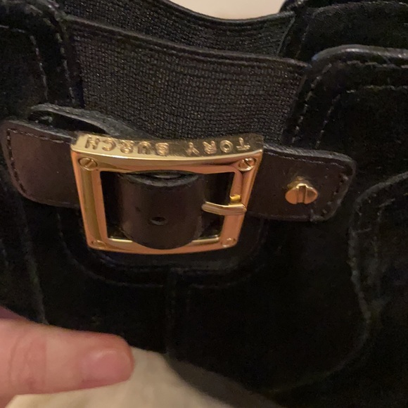 Tory Burch black suede wedge boots - Picture 3 of 5